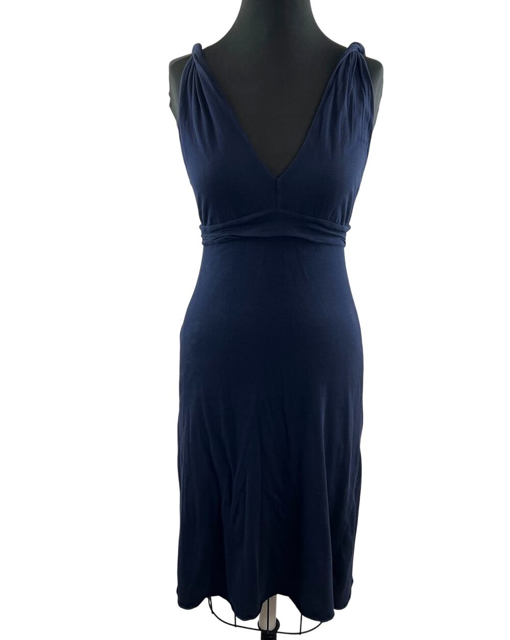 VELVET GRAHAM & SPENCER Knit Jersey Navy Blue Dress Anthropologie PETITE P